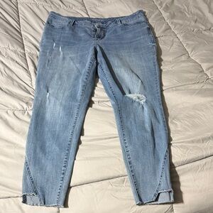 Maurices Light Blue Distressed Skinny Jeans